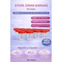 Steril Kabı Kapasiteli Numune Toplama Kabı 10 Adet