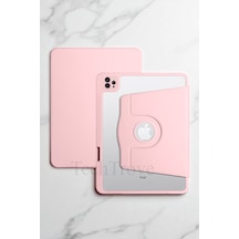 Apple İpad Air 11 2024 Kılıf Kalemlikli Dönebilen Kamera Koruma Çıkıntılı Standlı Kılıf Kapaklı Kılıf