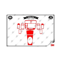 Honda Civic Es Manuel 2001- 2006 Torpido Konsol Trim Göğüs Maun Kaplama Set 10 Parça Kırmızı