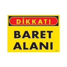 Dikkat Baret Alanı Uyarı Levhası 25x35 Kod:1417 - Elwm-286570