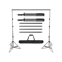 2,6 X 3 M / 8,5 X 10 Ft Taşıma Çantalı Ayarlanabilir Fotoğraf Standı Arka Plan Destek Sistemi K Standart