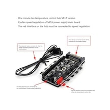 8849 10 Port Fan Power Sata Güç Switch Pwm Çoklayıcı, Sata Power 10 Port Soğutma Fan Splitter Hub, Pc Bilgisayar Soğutma Sistemi İçin Kullanılır.