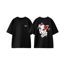 Thewert Tanjiro Mask Tasarım Sırt Baskılı Pamuk Siyah Oversize T-shirt