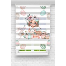 Perdeoutlet38 Baskılı Renkli Renkli Kız Ve Hayvanlar Dijital Baskılı Zebra Perde-cocuk Odası-stor Perde Model:pz-2599 Çok Renkli