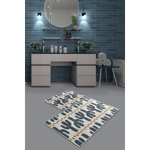 Cactus Time Djt 2 Lı Set Banyo Halısı, Paspas Çok Renkli