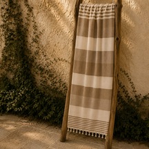 Soft Stripe Datça Peştamal - Bej - 90x170 Cm Çok Renkli