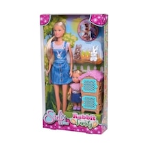 105733667, Steffi Tavşan Ailesi, Steffi & Evi, Tavşan Kafesi Ve İki Tavşan Figürü Birlikte, 12cm, 29cm
