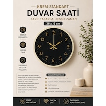 36 Cm Krem Standart Duvar Saati 79356499