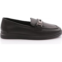 Dgn 981g Kadin G Metal Tokali Loafer Ayakkabi Siyah Napa
