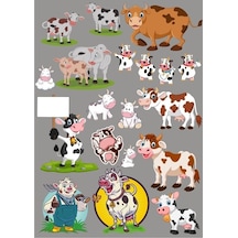İnek Sticker Set-4 27 Parça Telefon, Tablet, Defter, Laptop Sticker