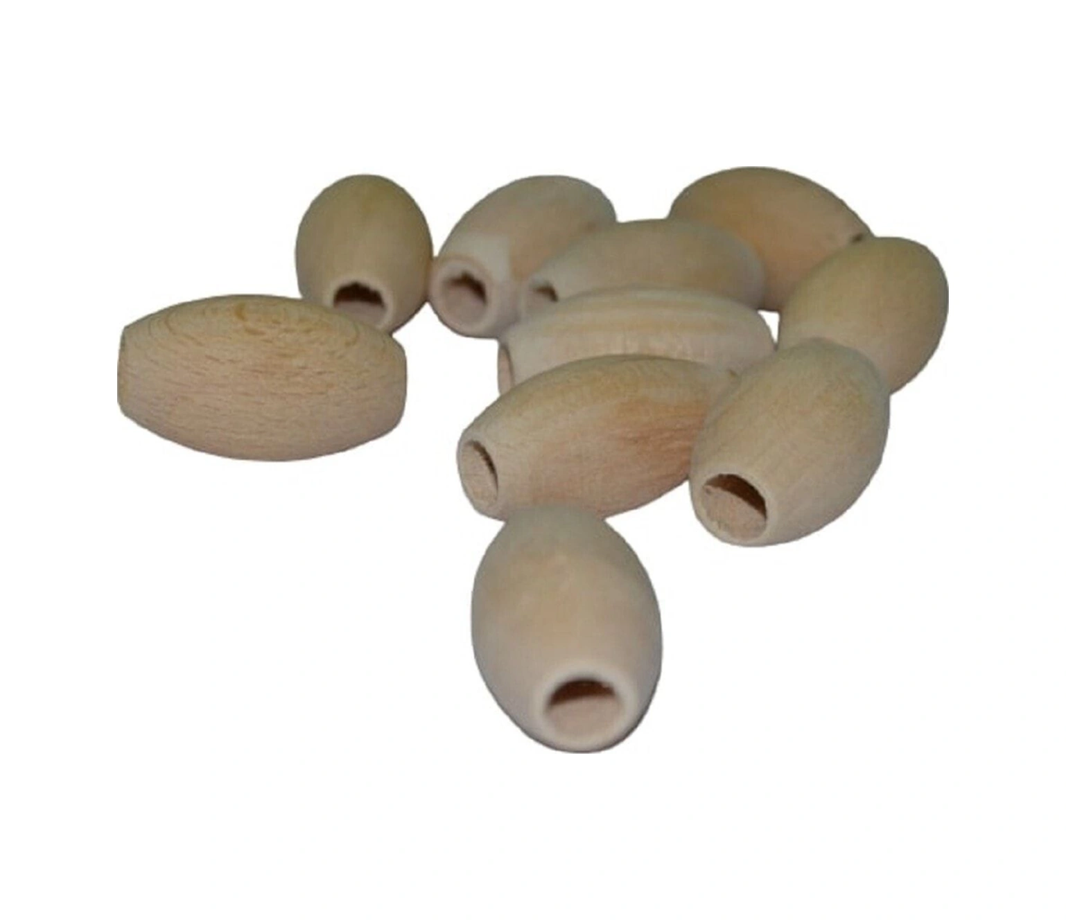 30 Mm Ham Işlenmemiş Oval Ahşap Boncuk - 25 Adet.