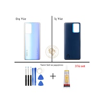 Xiaomi Mi 11-t Gök Mavisi Arka Pil Kapağı Batarya Kapağı Lazer Kesim + Yapıştırıcı Ve Vida Seti Çok Renkli