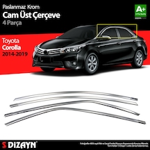 S-dizayn Toyota Corolla Krom Cam Üst Çıtası 4 Prç. 2013-2018