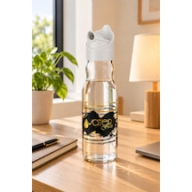 Water Fresh 700 Ml Çevrilebilir Kapaklı Cam Sürahi Başucu Ve Çalışma Masası Sürahisi Gri - 927537818