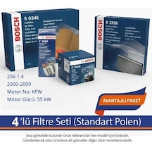 Netpar Peugeot 206 1.4 2000-2009 Bosch 4'lü Filtre Seti