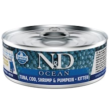 N&D Ocean Morina Balığı Karides ve Balkabaklı Konserve Yavru Kedi Maması 80 G