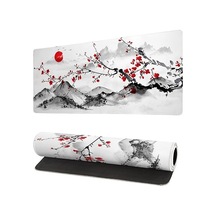 Japon Kiraz Çiçeği Oyun Faresi Altlığı 70x30cm Pembe Tüm Masa Japon