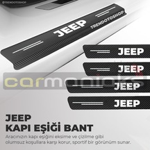 Jeep Uyumlu Karbon Kapı Eşiği Folyo 4'Lü Set