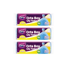 Güçlü Çöp Torbası Orta Boy 15'li 55 X 60 Cm Üçlü Set