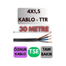 Öznur 4x1,5 Ttr Kablo Metre Seçenekli Siyah - 30 Metre