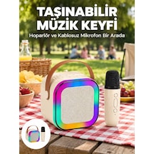 Kablosuz Karaoke Mikrofon Hoparlör Seti Güçlü Ses Çıkışı Yeni Nes