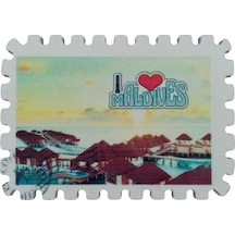 Maldivler Temalı Pul Magnet