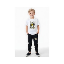 Fyk Kids Erkek Çocuk Mevsimlik Surf Rider Baskılı Alt-üst Takım Beyaz