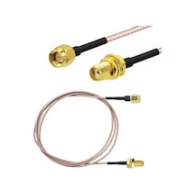 Rg316 50cm Sma Erkek Dişi Kablo Rf Uzatma Kablosu 50 Ohm 0-6ghz Koaksiyel Wifi Gsm Gprs