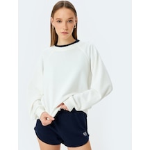 Koton Bisiklet Yaka Uzun Kollu Basic Oversize Sweatshirt Bej 5sal10468ık Ekru