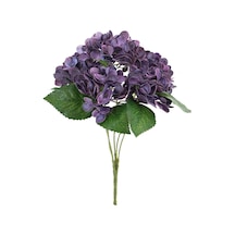 Yapay Lüx 5 Dallı Islak Ortanca Demeti 45 Cm Koyu Mor