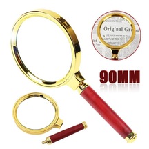 90 Mm Büyüteç Gold Çerçeveli El Büyüteçi Lüks 90 Mm Büyüteç Kaliteli El Büyüteç