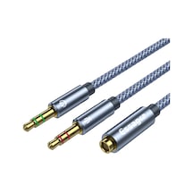 Essager Kadın Çift Erkek Mic AUX Ses Y Kablosu 3.5 MM 0.25 Metre