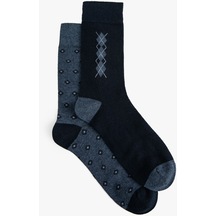 Koton 2'li Soket Çorap Seti Minimal Desenli Multıcolor 4wam80134aa 4WAM80134AAMIX