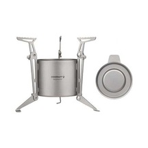 Pazly Titanyum Alkol Sobası, Kapaklı, Katlanır, Kamp & Yürüyüş İçin Tencere Destekli Gri