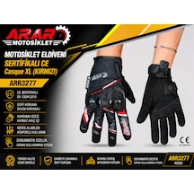 Arar Motosiklet Eldiveni Sertifikalı Ce Casque Xl Kırmızı -arr3277