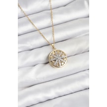 316l Çelik Zincir Gold Renk Zirkon Taşlı Kadın Kolye Tj-bko10611 Altın - Çok Renkli