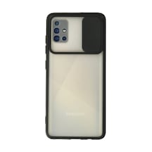 Zenviya21 Samsung Galaxy Uyumlu, A71 Kılıf Palm Buzlu Kamera Sürgülü Silikon - Siyah Zenya785 renkli