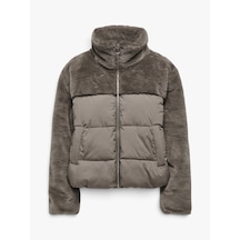 Only Onlwanja Fur Puffer Mıx Jacket Noos Otw Kadın Gri Mont - 15292945
