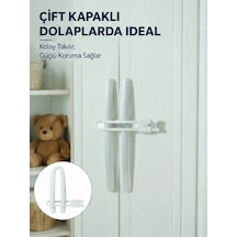 4 Adet Çocuk Güvenlik Dolap Kilidi Dayanıklı Ve Uzun Ömürlü Tasarım Yeni Nesil Beyaz
