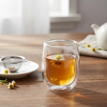 Çift Cidarlı Double Wall Cam Bardak - 350 Ml Isıya Dayanıklı Latte, Filtre Kahve Ve Meşrubat Bardağı - El Yakmayan Terlemeyen Modern Tasarım çok renkli