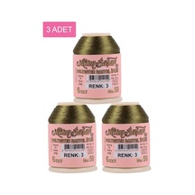 3 Adet Altınbaşak Oya Ve Dantel İpi 20 Gr - Royaleks - No: 003