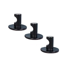 Besthome1 3 Adet Banyo Duvar Kancağı, 2 Kg Yük, Otomatik Yapışkan, Zink Metal, Siyah Renk Siyah