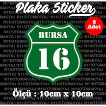 16 Bursa İl Şehir Plaka Sticker Futbol Spor Kulüb