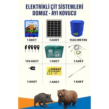 1500mt 15-30 Dönüm Ayı Kovucu Elektrikli Çit Sistemi 24a Akü Ve 25w Güneş Panelli
