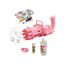 Çoklu Baloncuk Üreten Köpük Makinası + 50 Ml Ve 500 Ml Köpük Solüsyonu - Bubble Machine - Pembe