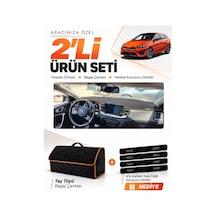 Kia Ceed 2020-2025 Uyumlu Torpido Örtüsü + Tay Tüyü Bagaj Çantası + Sticker - Siyah Kahverengi
