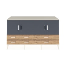 Kronos Konsol 6 Raflı 6 Çekmeceli 4 Kapaklı 176x59x99 Aytaşı-antr Aytaşı-antrasit/çam