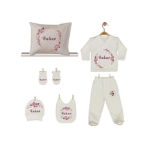 Pia Baby Gl 1904-08 İsme Özel Yastık Zıbın Set Pembe