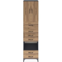 Hyperion Dolap 3 Raflı 6 Çekmeceli 2 Kapaklı 60x44x243 Antrasit-çam Antrasit