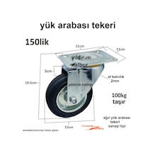 Yük Arabası 150 Lik Tekerlek Sanayi Tipi Tekerlek Büyük Sağlam Ka